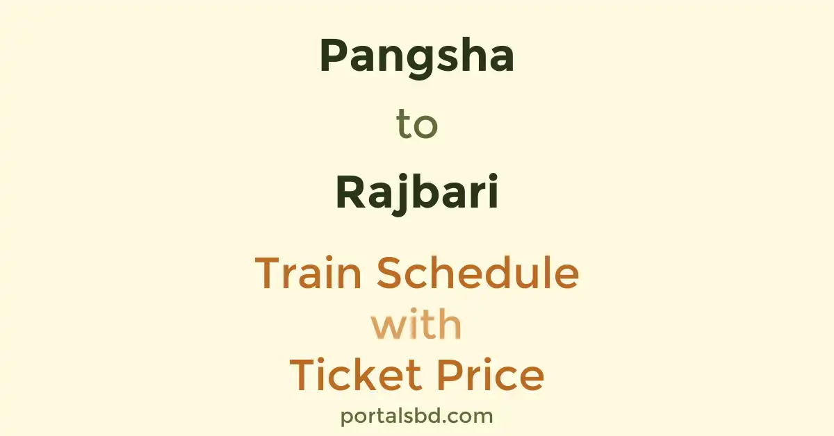 Pangsha to Rajbari Train Schedule with Ticket Price