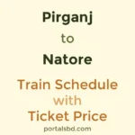 Pirganj to Natore Train Schedule with Ticket Price