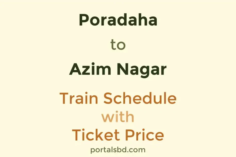 Poradaha to Azim Nagar Train Schedule with Ticket Price