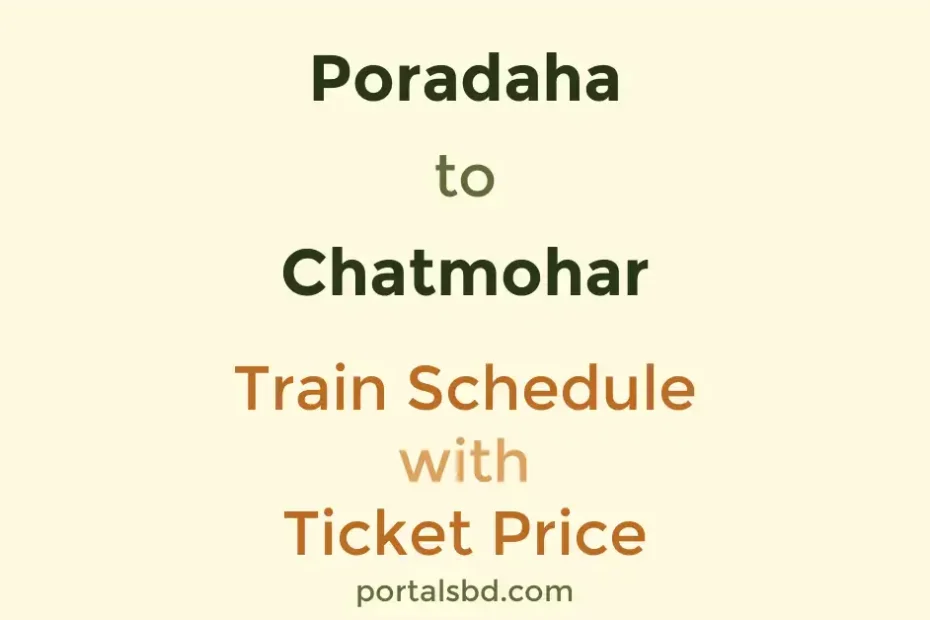 Poradaha to Chatmohar Train Schedule with Ticket Price