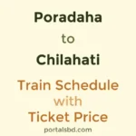 Poradaha to Chilahati Train Schedule with Ticket Price