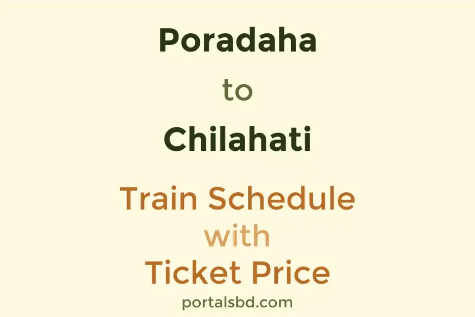 Poradaha to Chilahati Train Schedule with Ticket Price