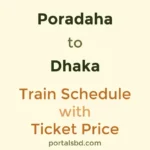 Poradaha to Dhaka Train Schedule with Ticket Price