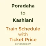 Poradaha to Kashiani Train Schedule with Ticket Price
