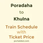 Poradaha to Khulna Train Schedule with Ticket Price