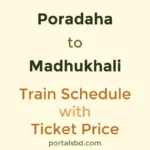 Poradaha to Madhukhali Train Schedule with Ticket Price
