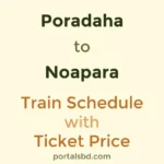 Poradaha to Noapara Train Schedule with Ticket Price
