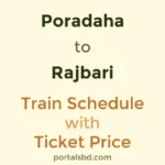 Poradaha to Rajbari Train Schedule with Ticket Price