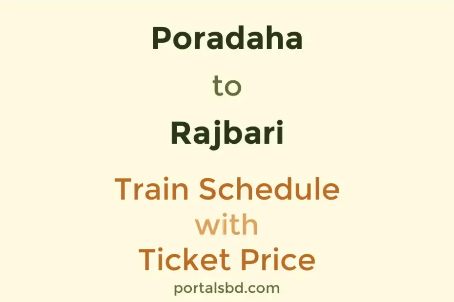 Poradaha to Rajbari Train Schedule with Ticket Price