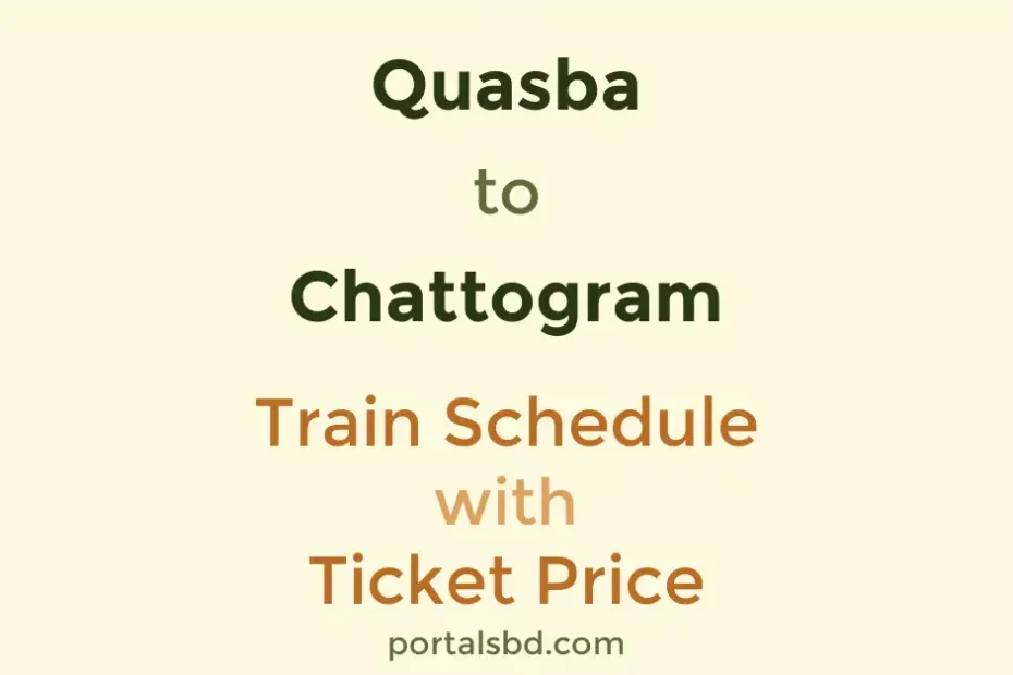 Quasba to Chattogram Train Schedule with Ticket Price