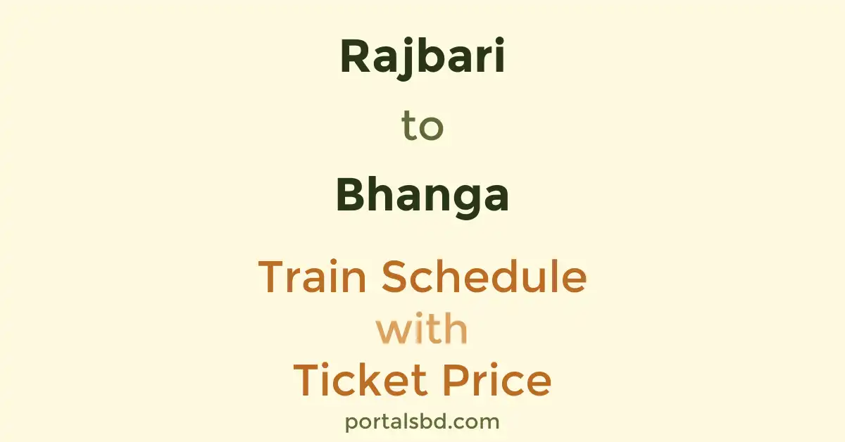 Rajbari to Bhanga Train Schedule with Ticket Price