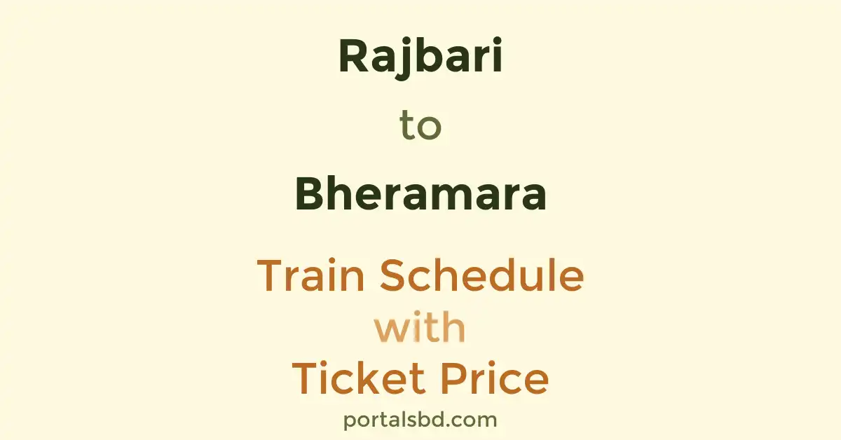 Rajbari to Bheramara Train Schedule with Ticket Price
