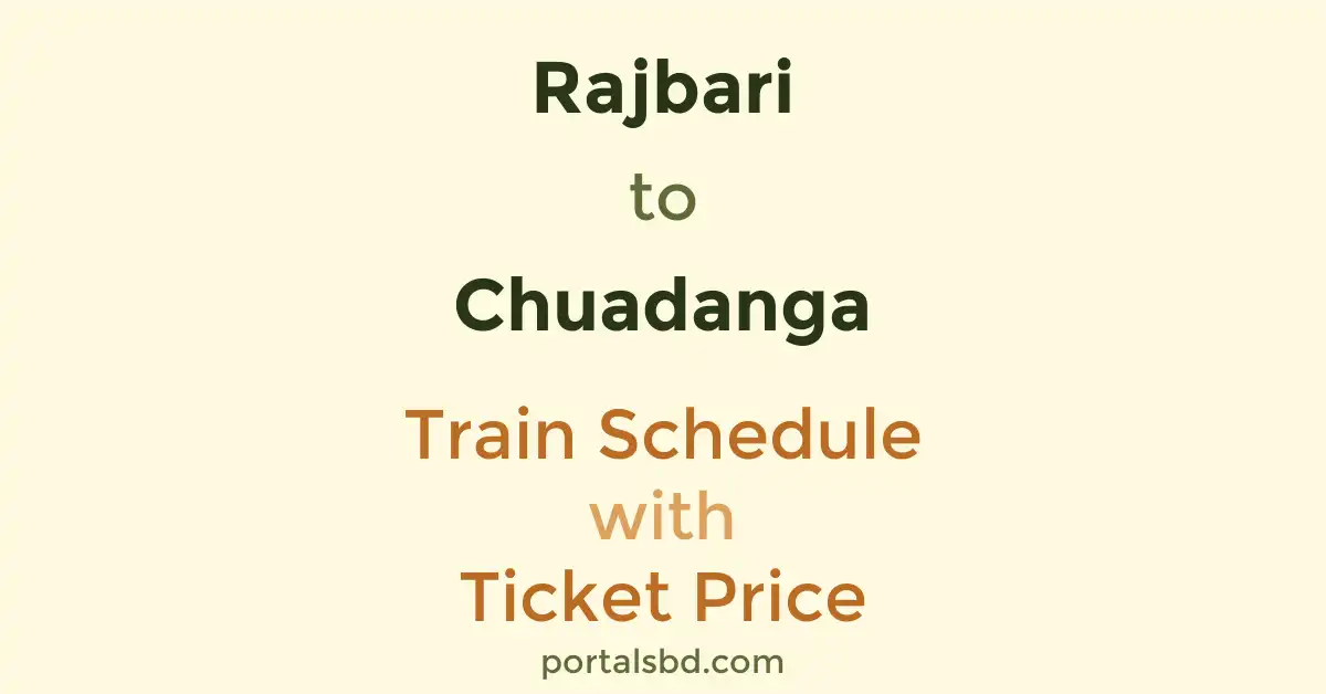 Rajbari to Chuadanga Train Schedule with Ticket Price