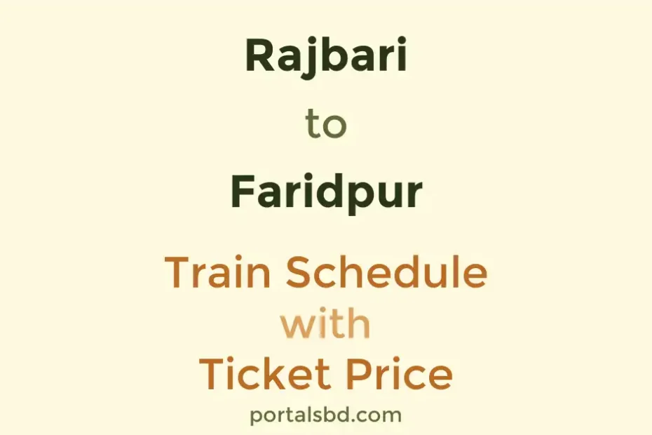 Rajbari to Faridpur Train Schedule with Ticket Price