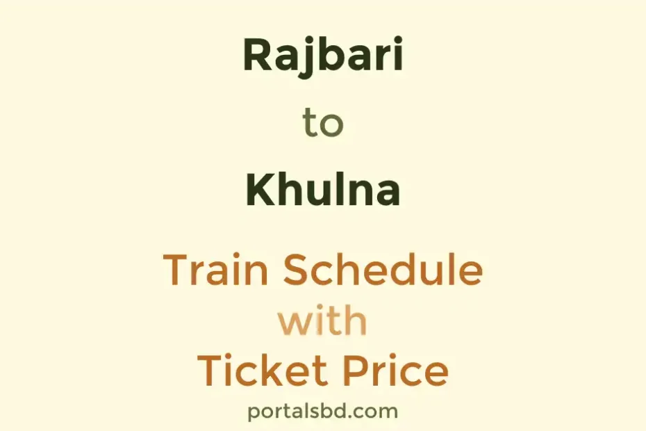 Rajbari to Khulna Train Schedule with Ticket Price