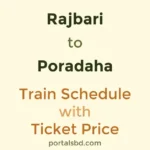 Rajbari to Poradaha Train Schedule with Ticket Price