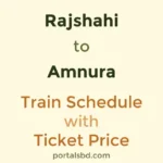 Rajshahi to Amnura Train Schedule with Ticket Price