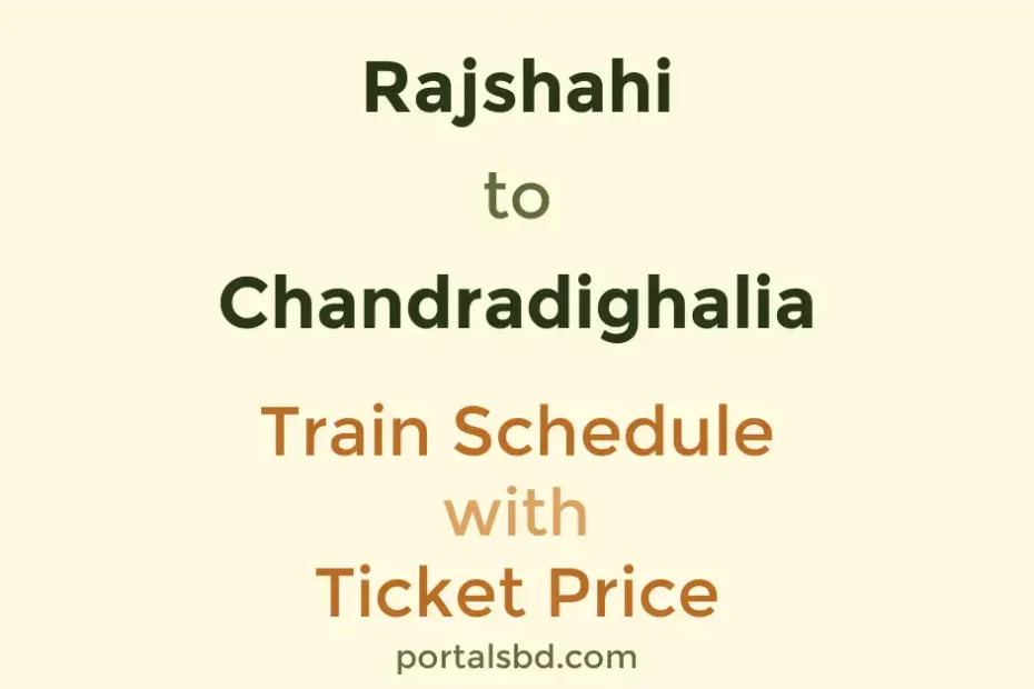 Rajshahi to Chandradighalia Train Schedule with Ticket Price