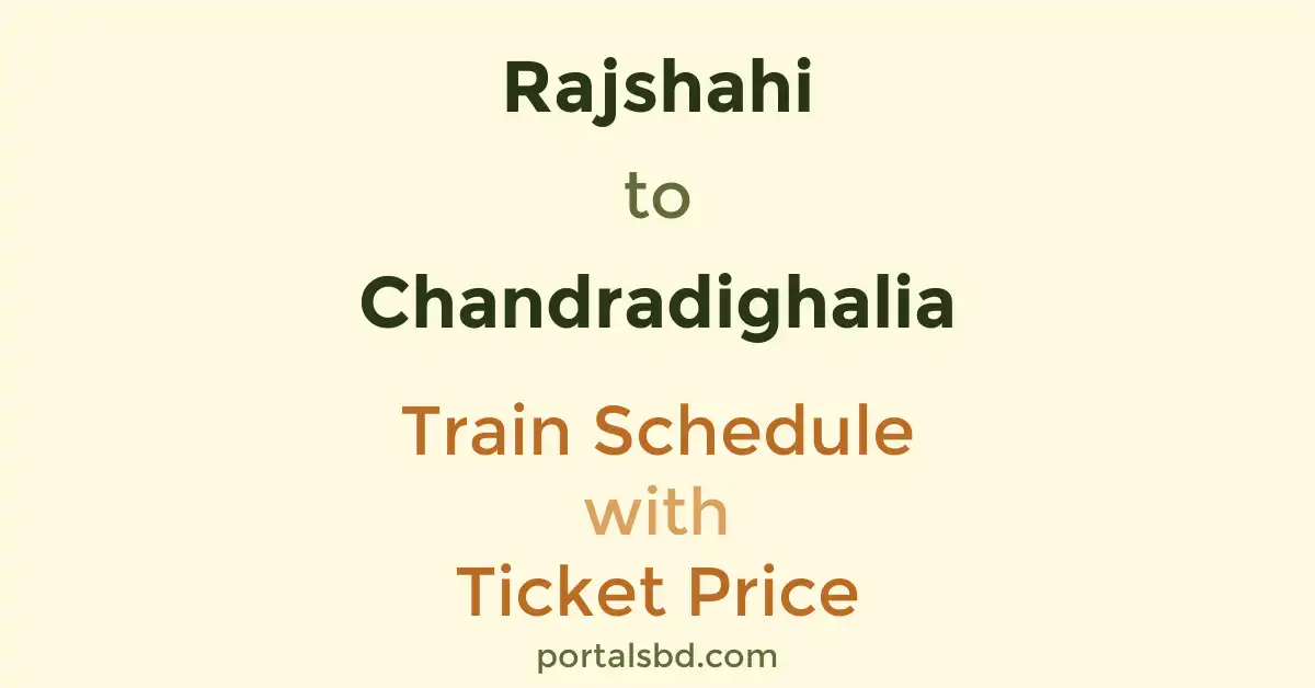 Rajshahi to Chandradighalia Train Schedule with Ticket Price