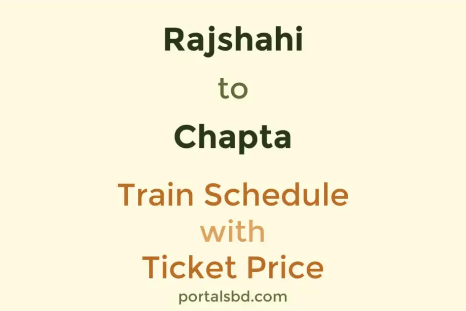 Rajshahi to Chapta Train Schedule with Ticket Price