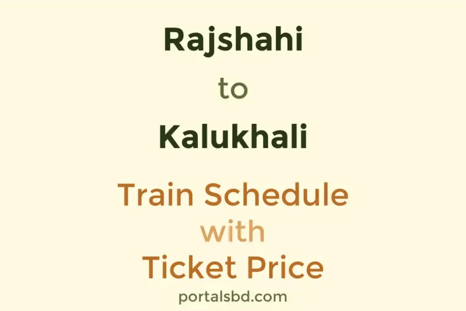 Rajshahi to Kalukhali Train Schedule with Ticket Price