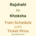 Rajshahi to Khoksha Train Schedule with Ticket Price