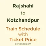 Rajshahi to Kotchandpur Train Schedule with Ticket Price