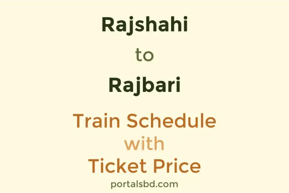 Rajshahi to Rajbari Train Schedule with Ticket Price