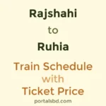 Rajshahi to Ruhia Train Schedule with Ticket Price