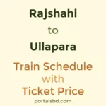 Rajshahi to Ullapara Train Schedule with Ticket Price