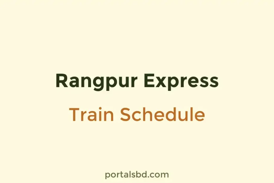 Rangpur Express Train Schedule