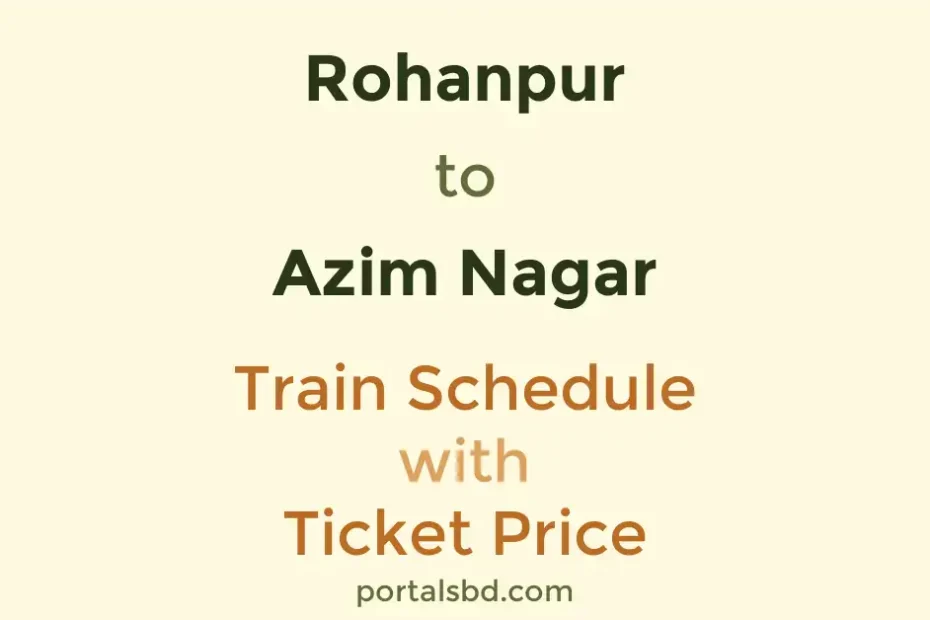 Rohanpur to Azim Nagar Train Schedule with Ticket Price