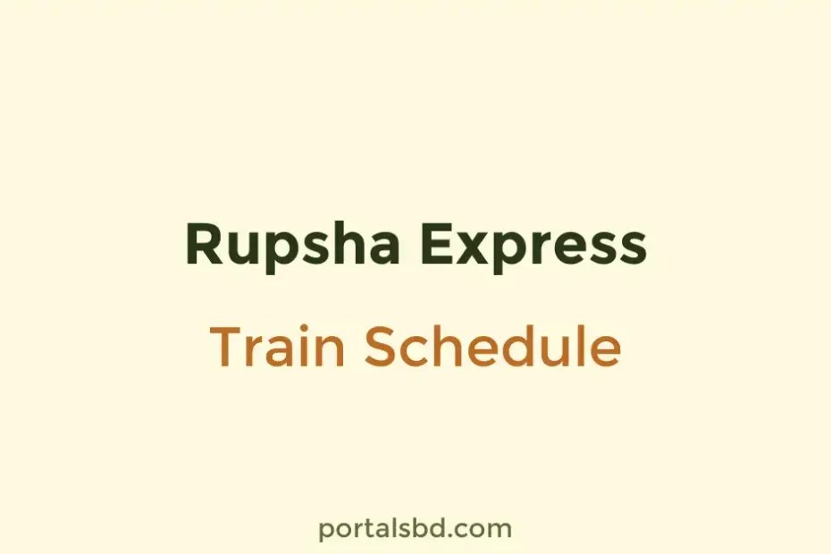 Rupsha Express Train Schedule