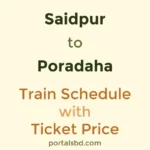 Saidpur to Poradaha Train Schedule with Ticket Price