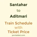 Santahar to Aditmari Train Schedule with Ticket Price