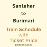 Santahar to Burimari Train Schedule with Ticket Price