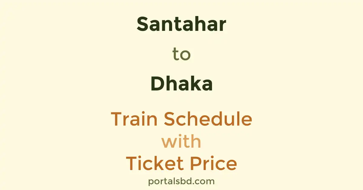 Santahar to Dhaka Train Schedule with Ticket Price