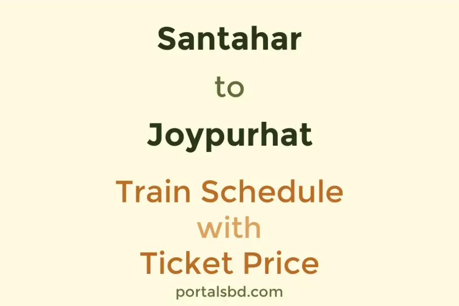 Santahar to Joypurhat Train Schedule with Ticket Price