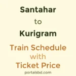 Santahar to Kurigram Train Schedule with Ticket Price