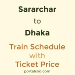 Sararchar to Dhaka Train Schedule with Ticket Price