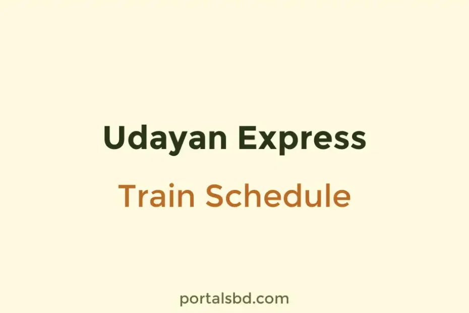 Udayan Express Train Schedule