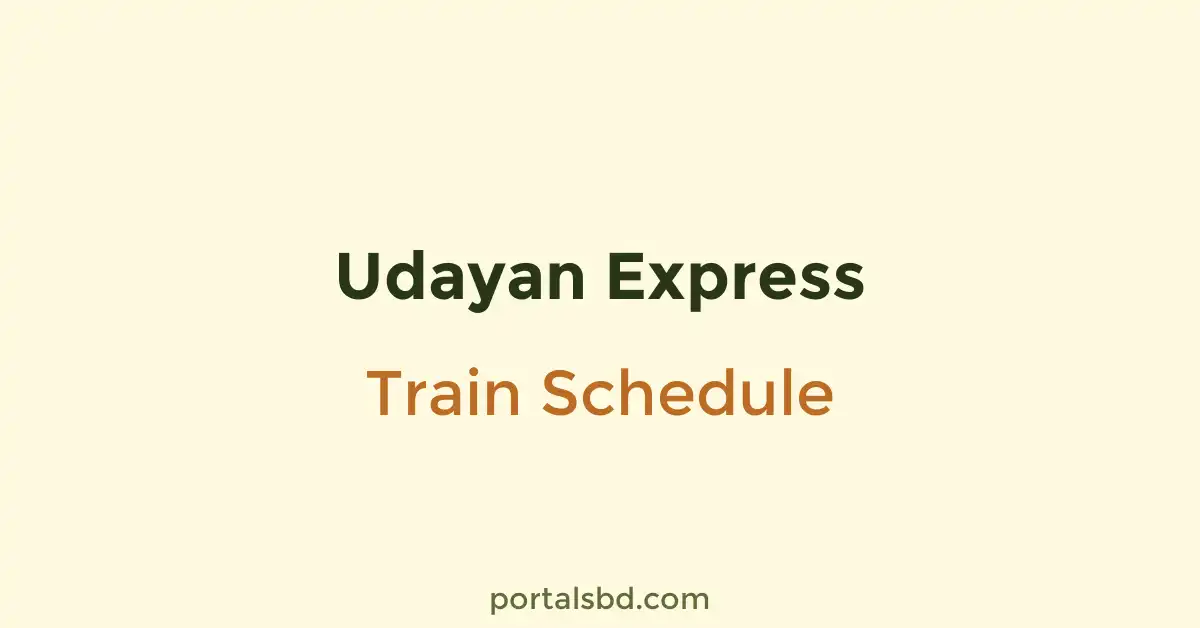 Udayan Express Train Schedule